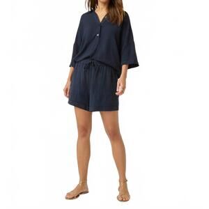 NEW SPLENDID coastal linen blend short in navy
